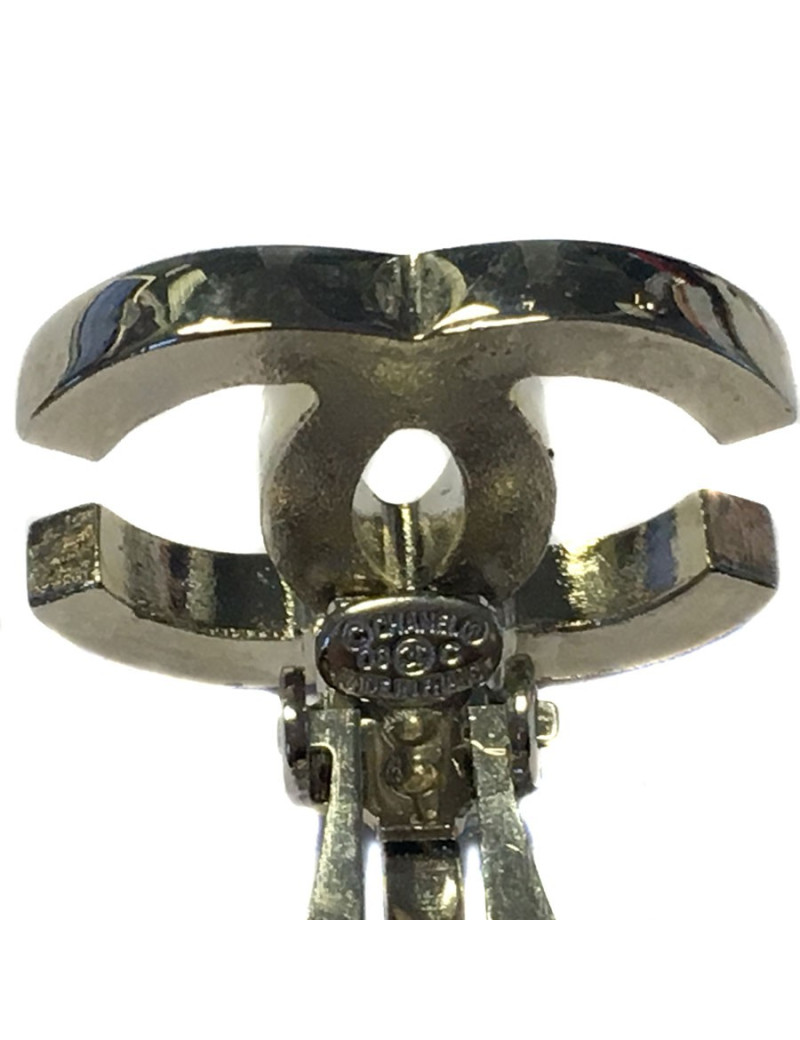 Clips d'oreille CHANEL CC en palladium
