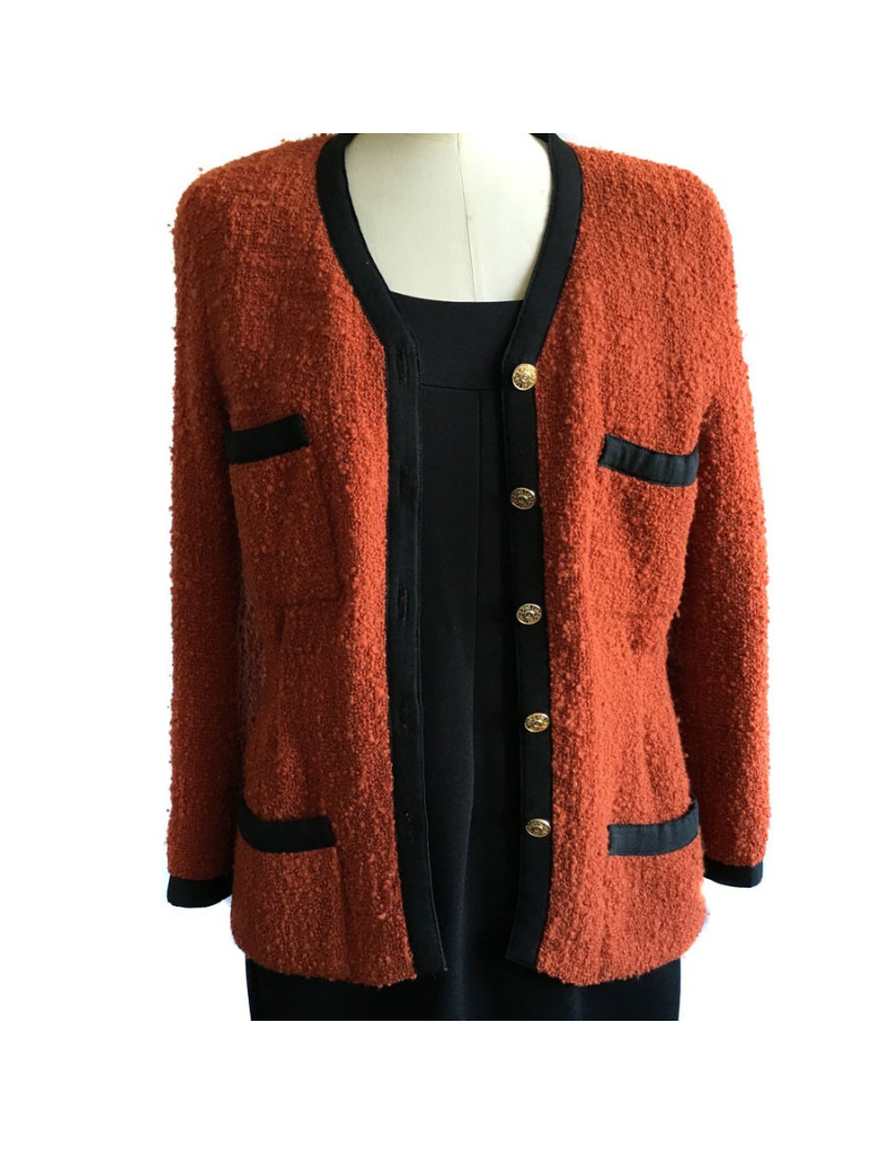 Veste CHANEL en laine couleur ocre