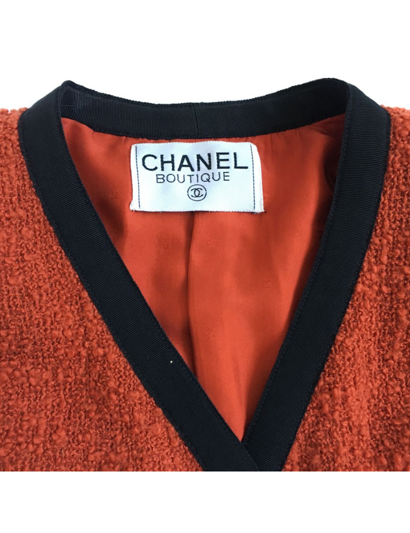 Veste CHANEL en laine couleur ocre