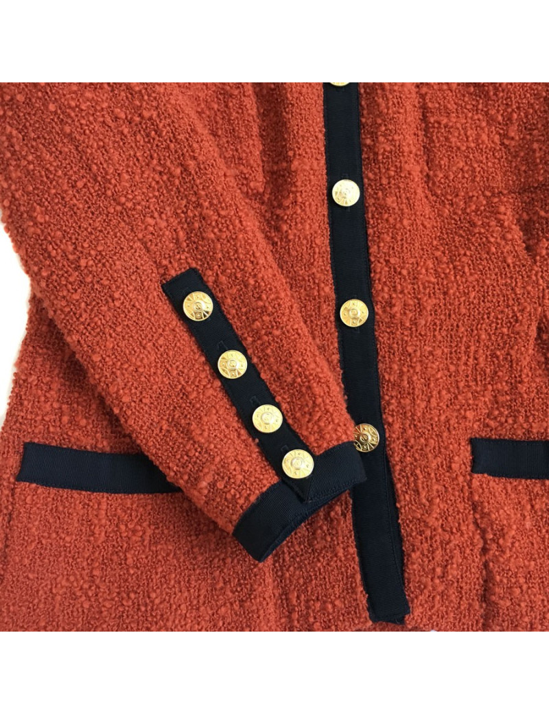 Veste CHANEL en laine couleur ocre