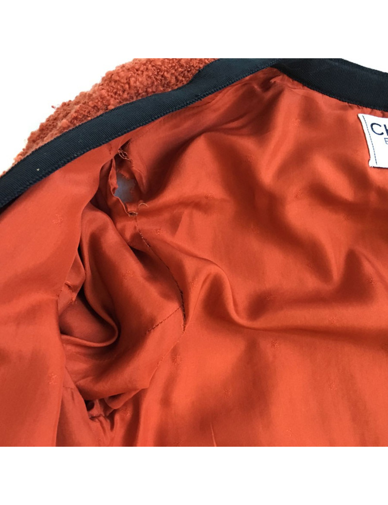 CHANEL T38 red tweed jacket