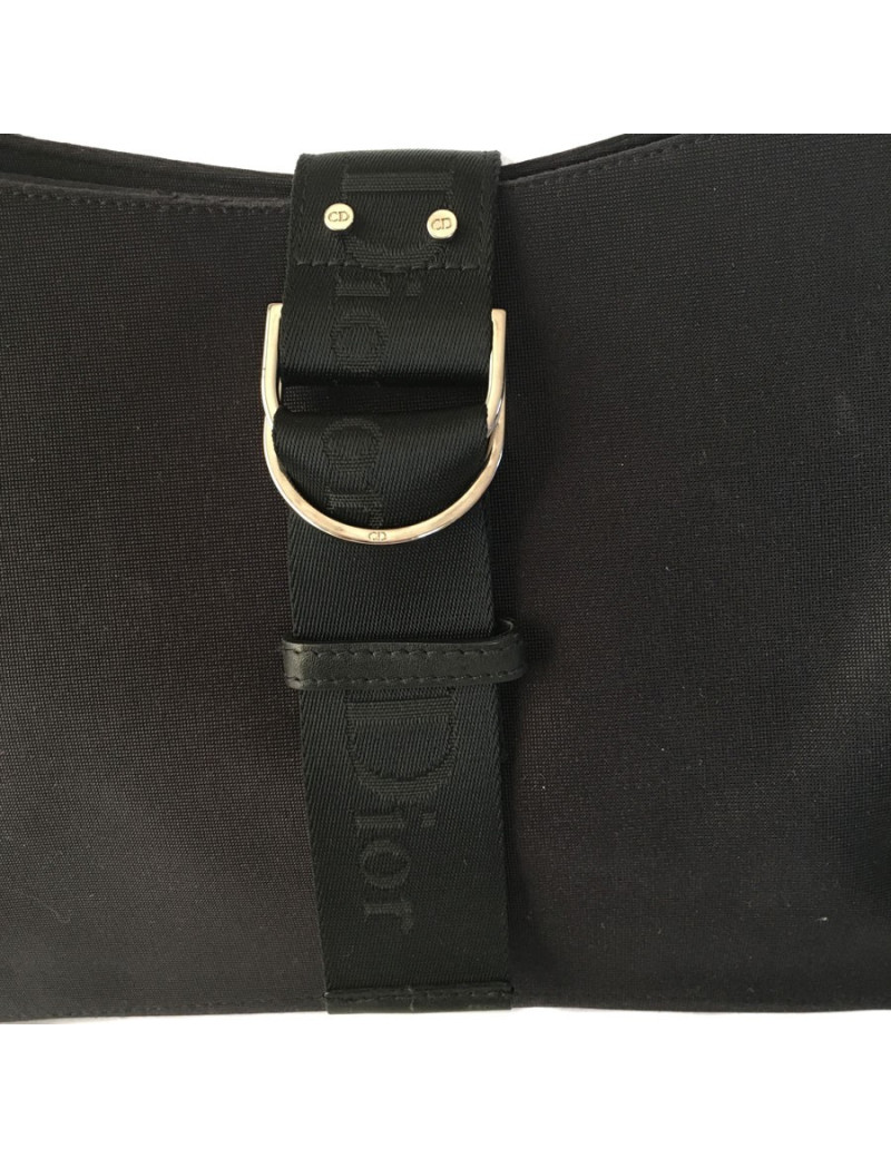 DIOR bag in Black canvas and carabiner rhinestones