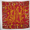 NINA RICCI square in red and gold silk