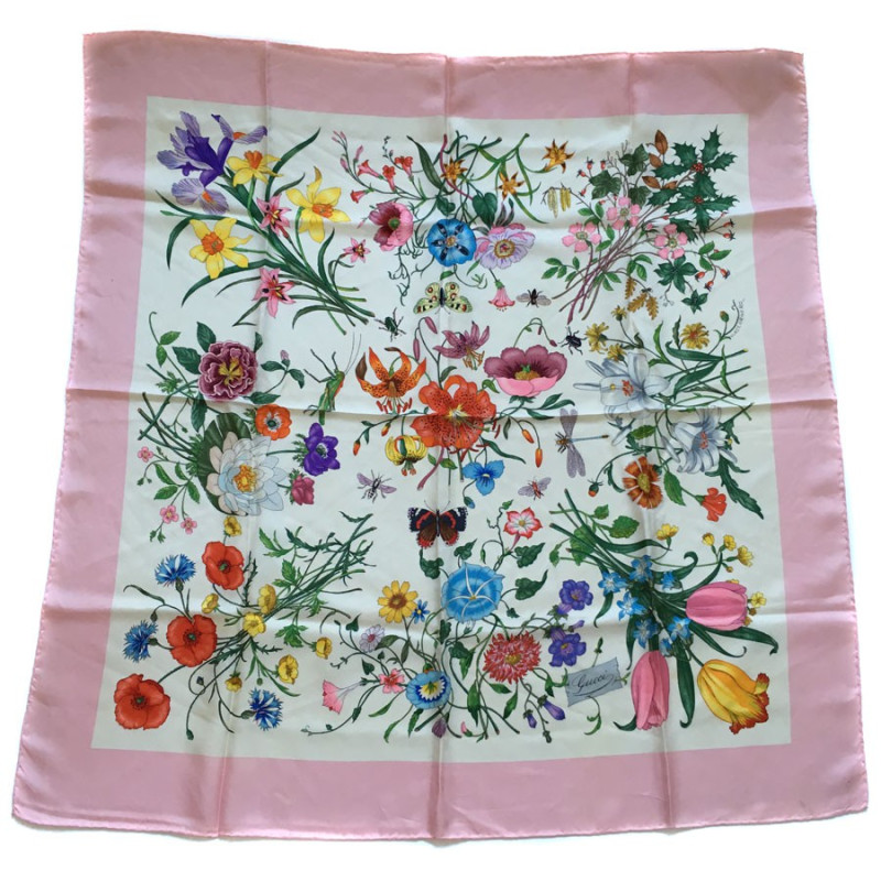 AUCTION scarf GUCCI silk rose