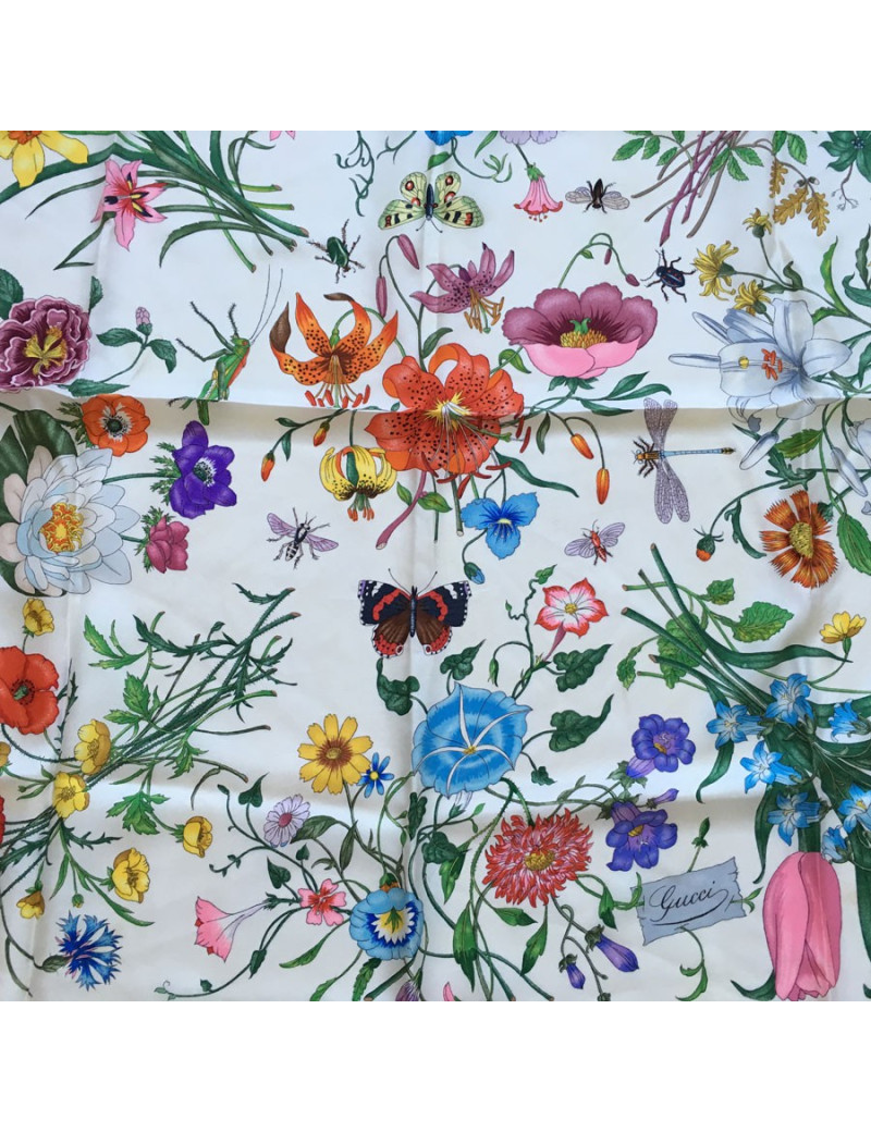 AUCTION scarf GUCCI silk rose