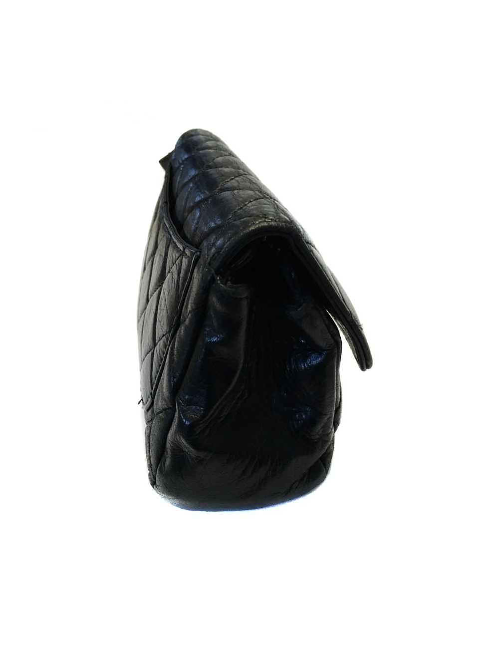 CHANEL quilted black leather pouch