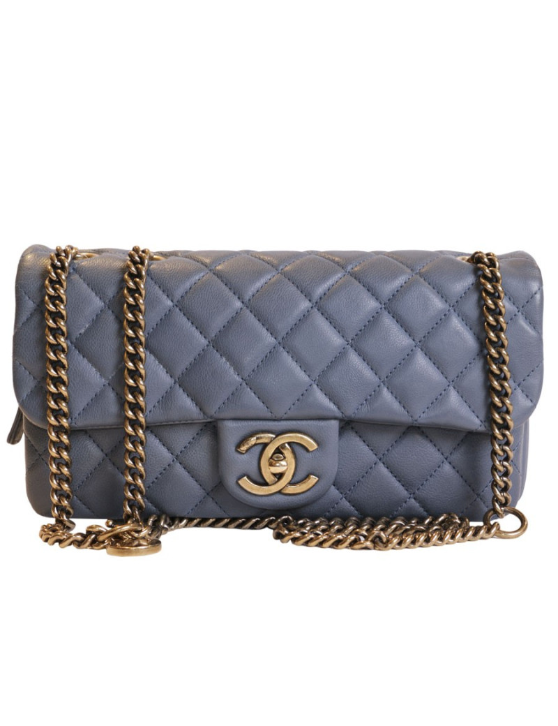 Sac CHANEL cuir bleu 