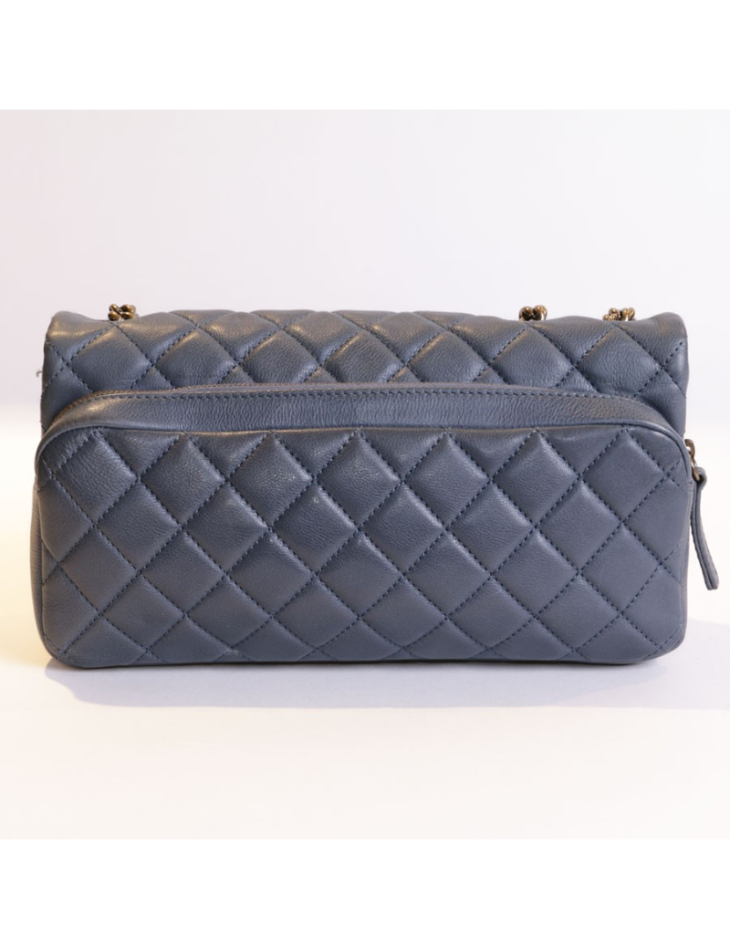CHANEL blue leather bag