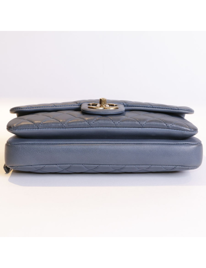 CHANEL blue leather bag