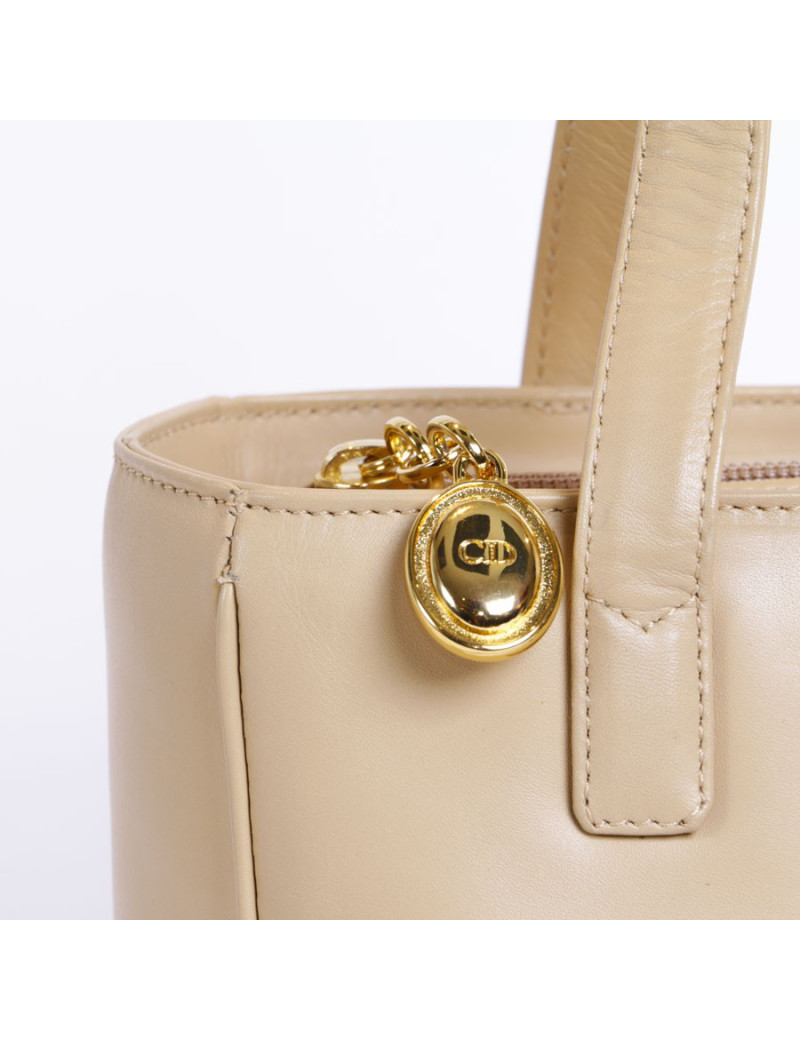 Lady DIOR D beige smooth lambskin bag