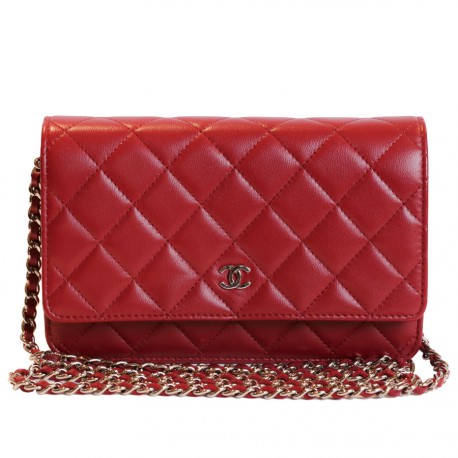 Quilted bag CHANEL red leather cover - VALOIS VINTAGE PARIS