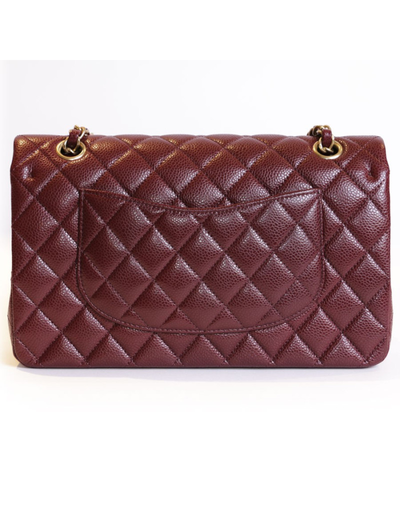 Sac Timeless CHANEL cuir caviar bordeaux