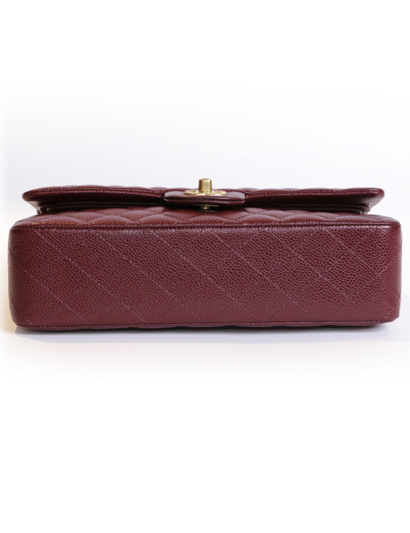 Timeless CHANEL bordeaux caviar leather bag