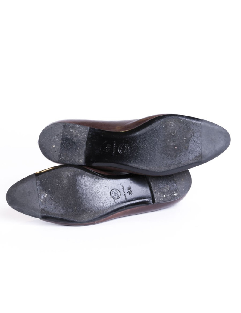 Ballet flats CHANEL t 38.5 Brown lambskin