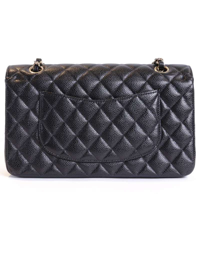 Sac timeless CHANEL cuir caviar noir
