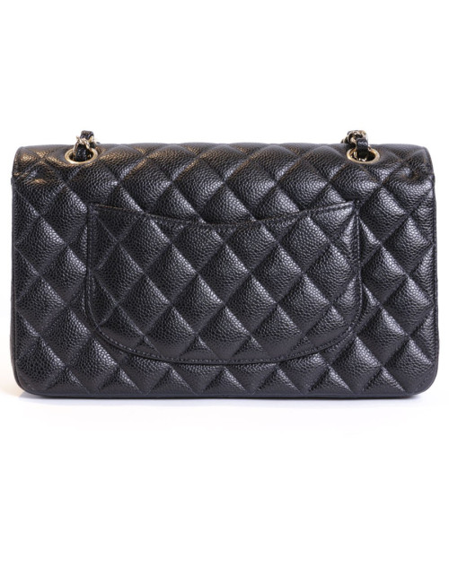 Sac timeless CHANEL cuir caviar noir
