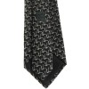Cravate HERMES en twill de soie noir et blanc