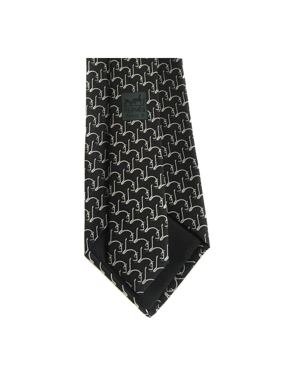HERMÈS tie in black and white scarf