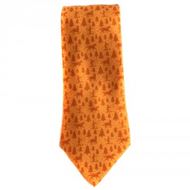 HERMÈS tie in orange silk scarf