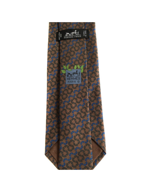 HERMÈS tie in Brown silk scarf