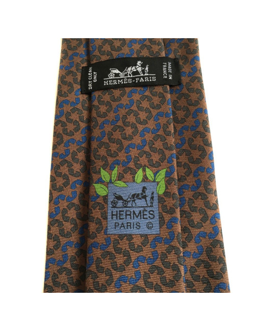 HERMÈS tie in Brown silk scarf