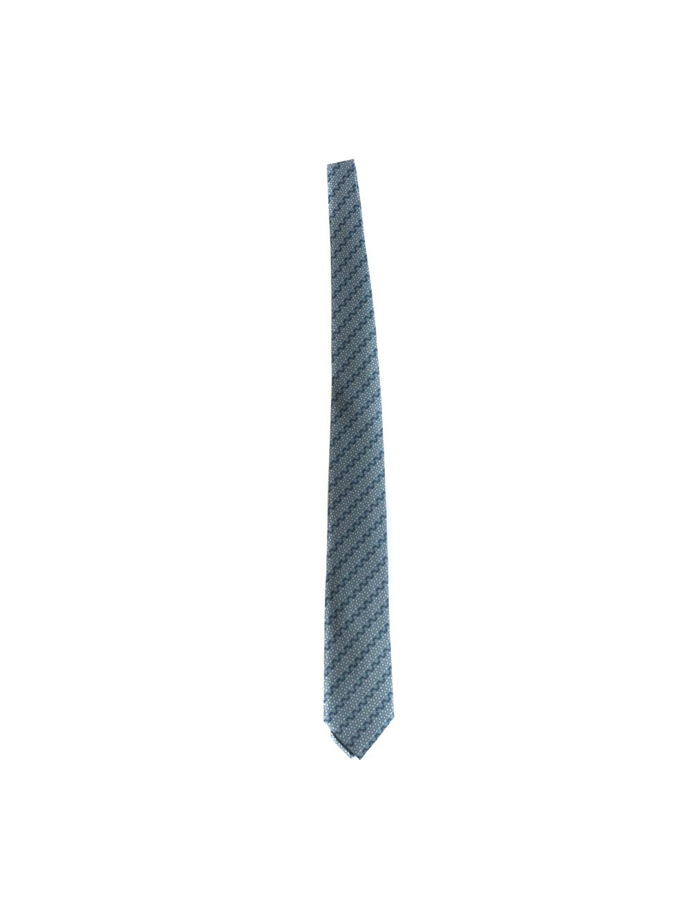HERMÈS tie in blue and gray scarf