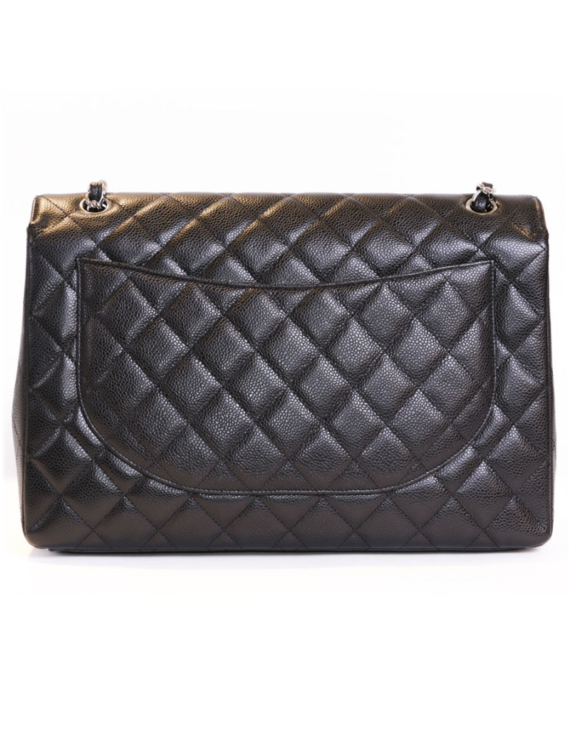 CHANEL black caviar leather jumbo Maxi bag