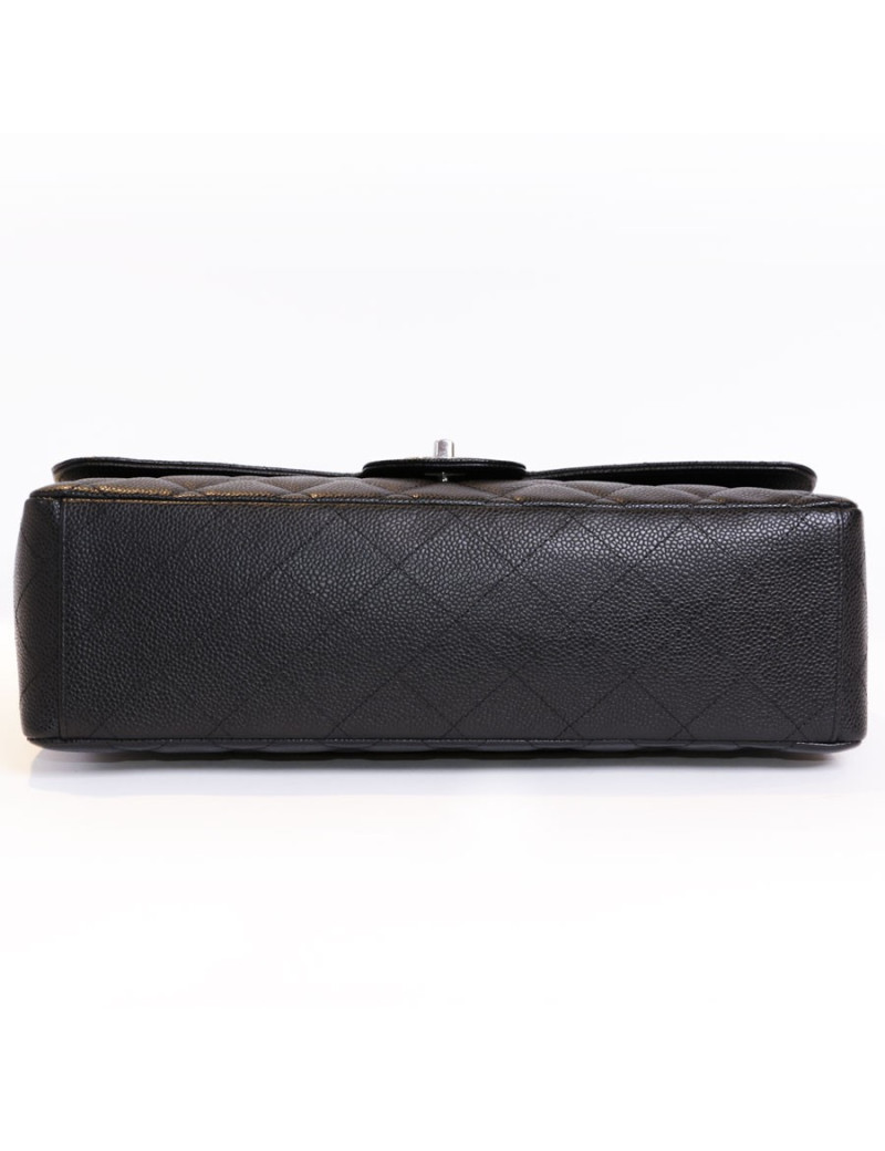 CHANEL black caviar leather jumbo Maxi bag