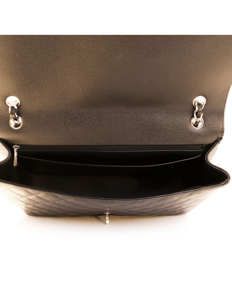Maxi jumbo CHANEL cuir caviar noir