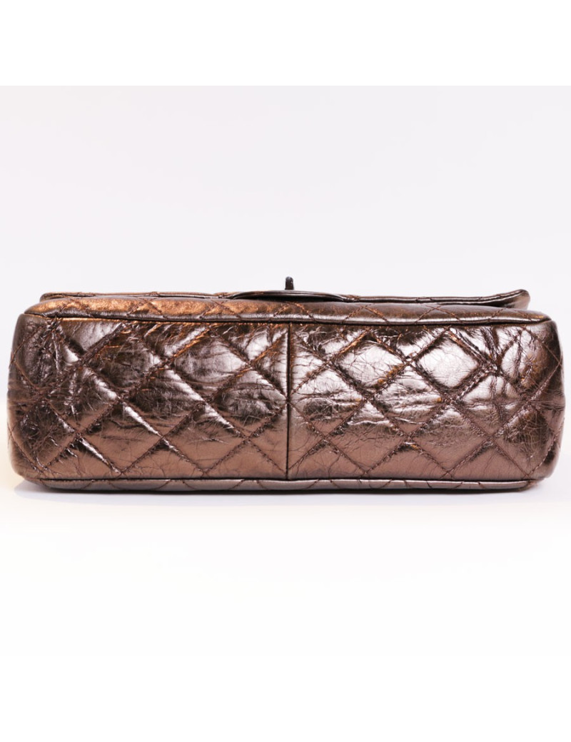 Sac 2.55 CHANEL cuir vieilli mordoré cuivré