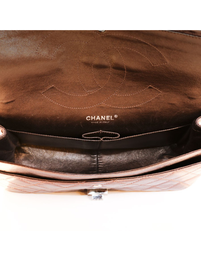 Sac 2.55 CHANEL cuir vieilli mordoré cuivré