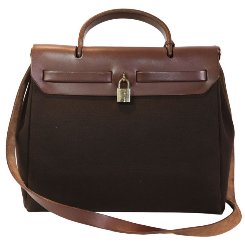 Bag herbag HERMES Brown canvas and H