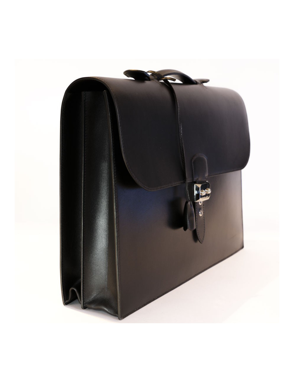 Sac à dépêches HERMES cuir box noir