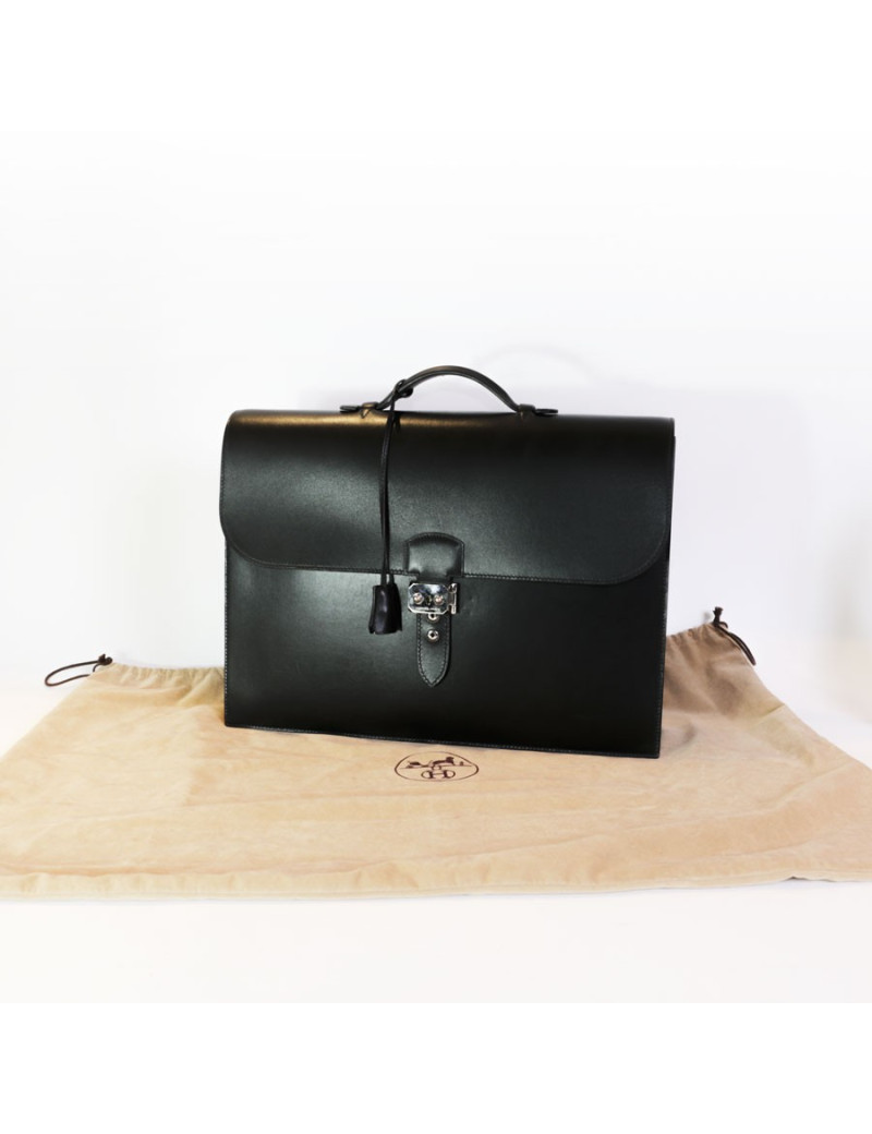 Dispatches HERMES leather black box bag