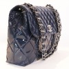 Jumbo blue patent leather CHANEL bag