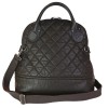CHANEL brown quilted leather tote bag