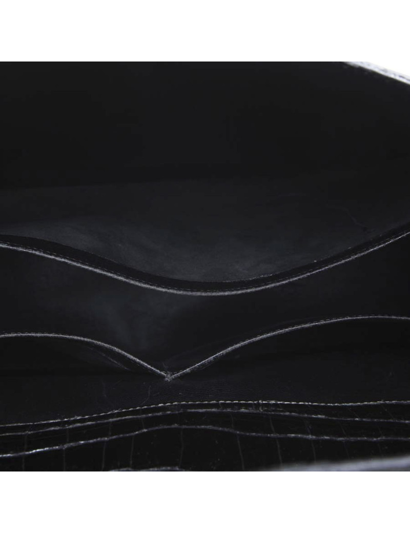 Sac Kelly 35 HERMES crocodile noir vintage