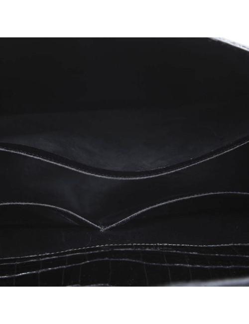 Sac Kelly 35 HERMES crocodile noir vintage