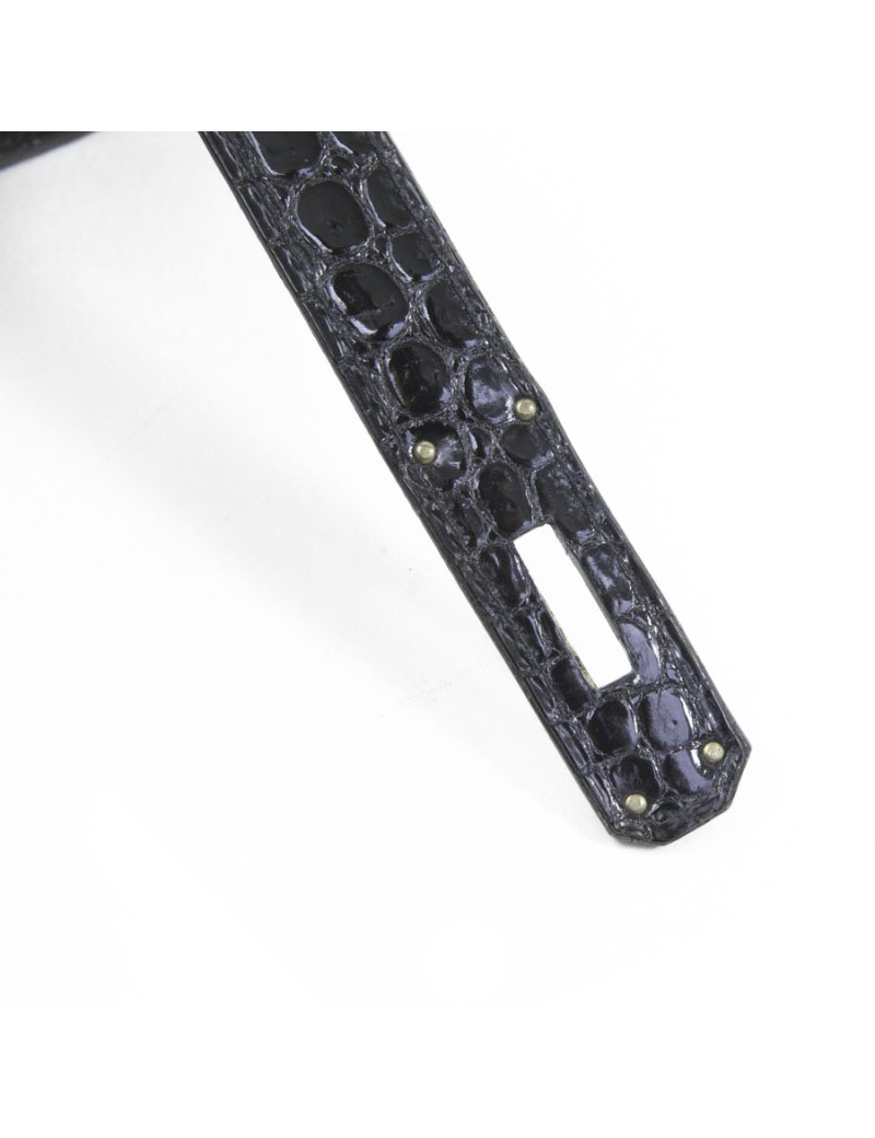 Sac Kelly 35 HERMES crocodile noir vintage