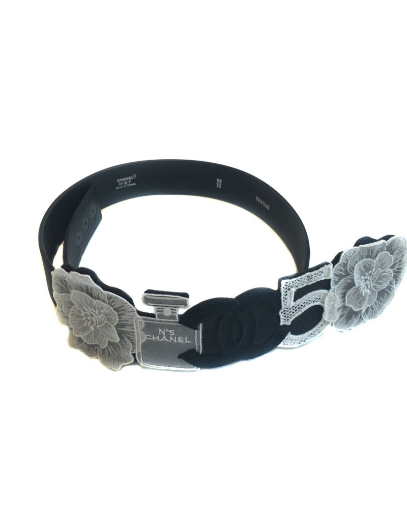 CHANEL T 80 collector in black grosgrain belt