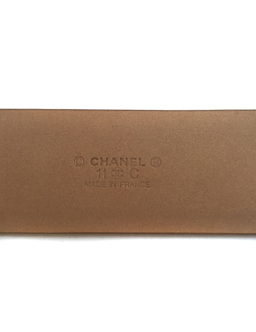 CHANEL byzantine buckle belt in beige suede leather size 80EU