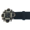 CHANEL T 80 ivory, gray and black jewel buckle belt