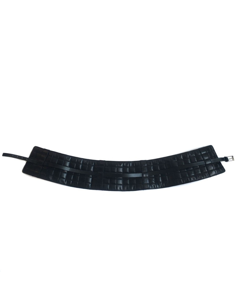 Ceinture large CHANEL cuir matelassé noir