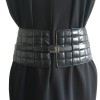 CHANEL black quilted leather belt