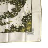 Square three leaves Hermes silk white and green