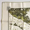 Square three leaves Hermes silk white and green