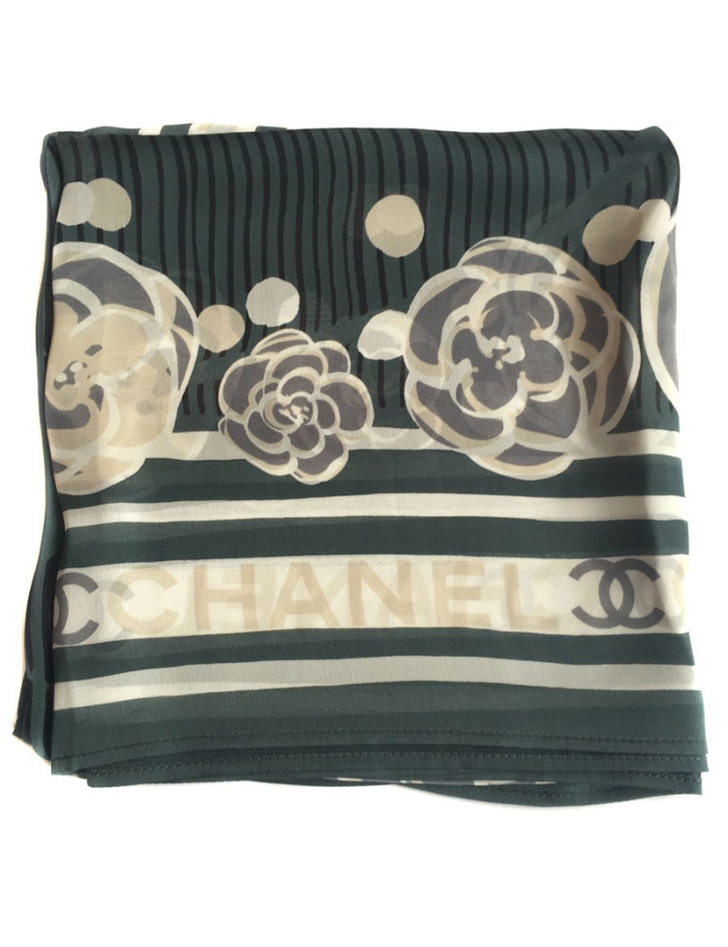 Square CHANEL anthracite silk