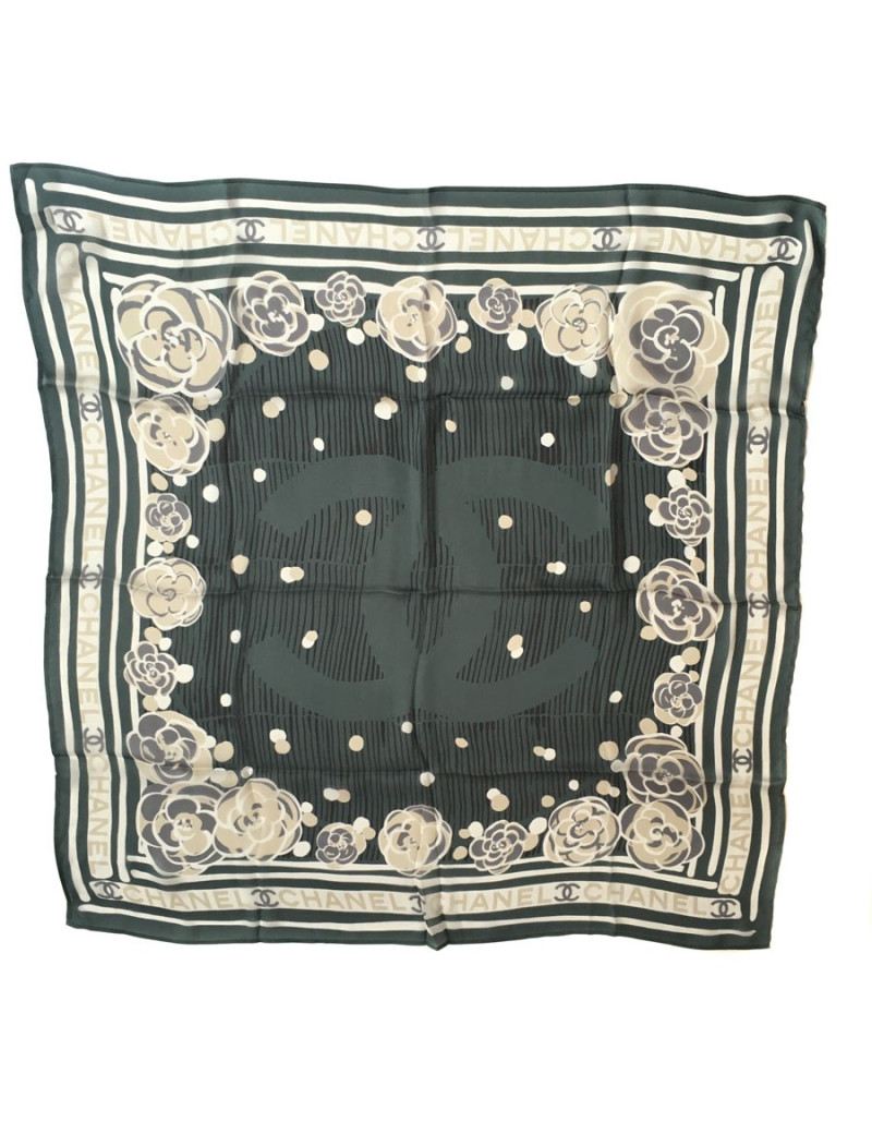 Square CHANEL anthracite silk