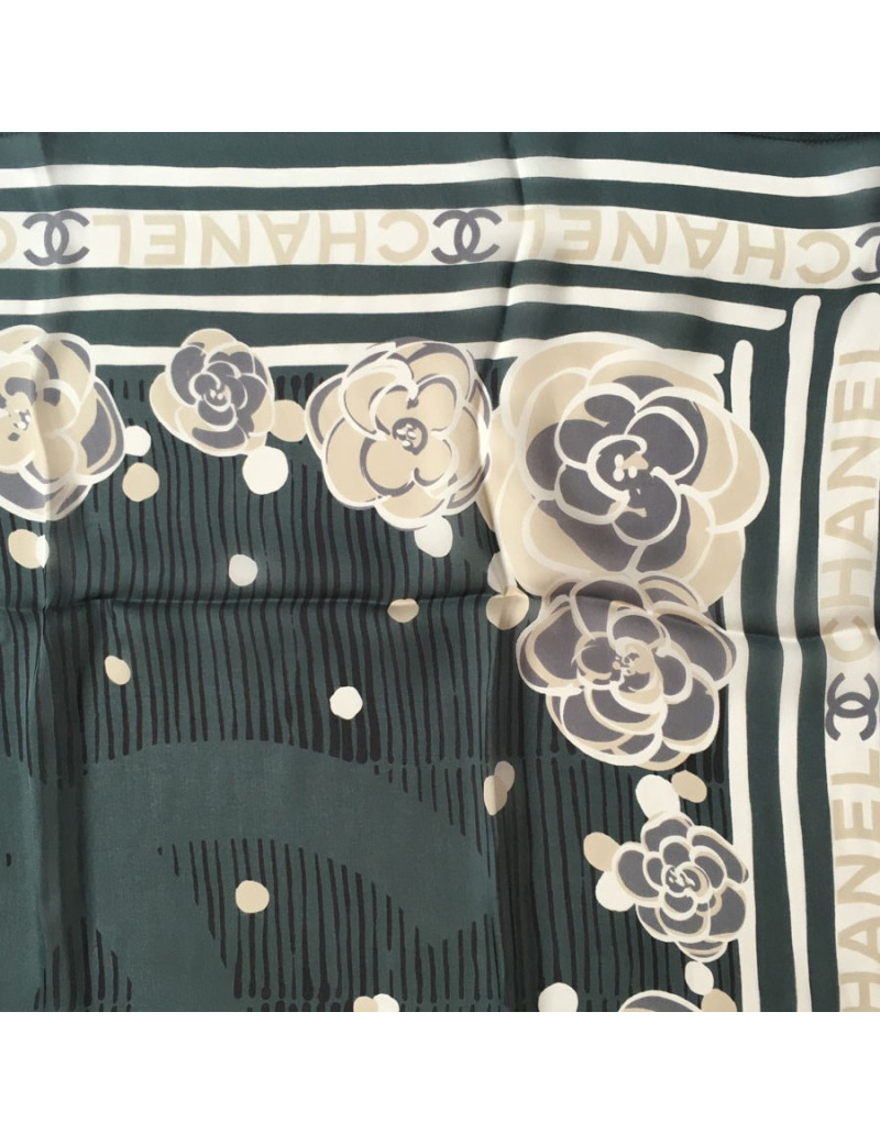 Square CHANEL anthracite silk