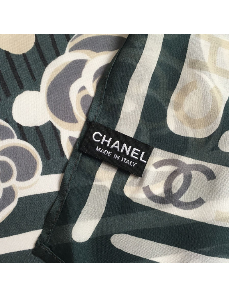 Square CHANEL anthracite silk